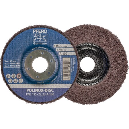 Pferd 4-1/2" x 7/8" POLINOX Fibre-backing disc - Radial - PNL - Aluminum Oxide - 100 grit 5PK 45891